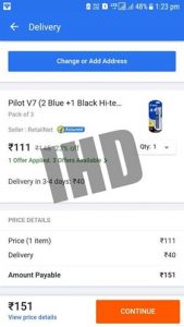 Flipkart Free Delivery Trick For Products