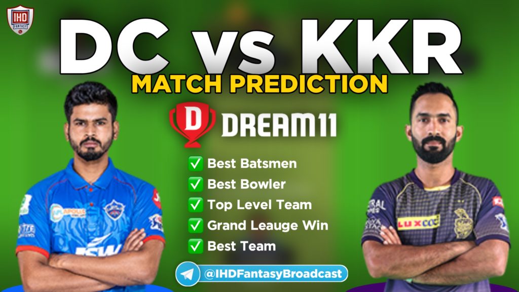 DC vs KKR Dream11 team prediction