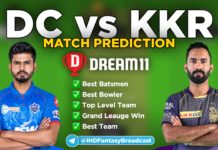 DC vs KKR Dream11 team prediction