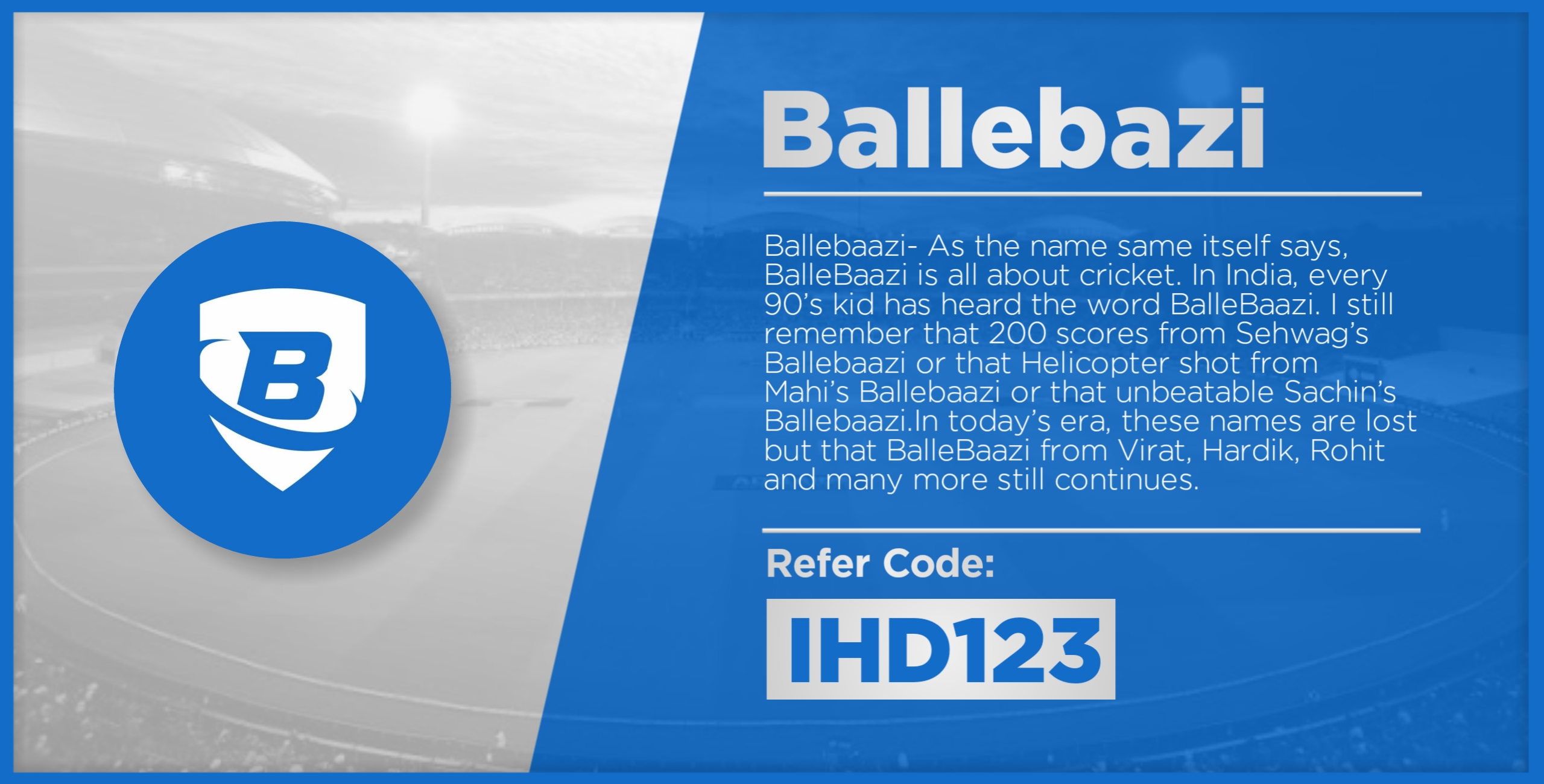 BalleBaazi - No 2 In Top Fantasy Cricket App List