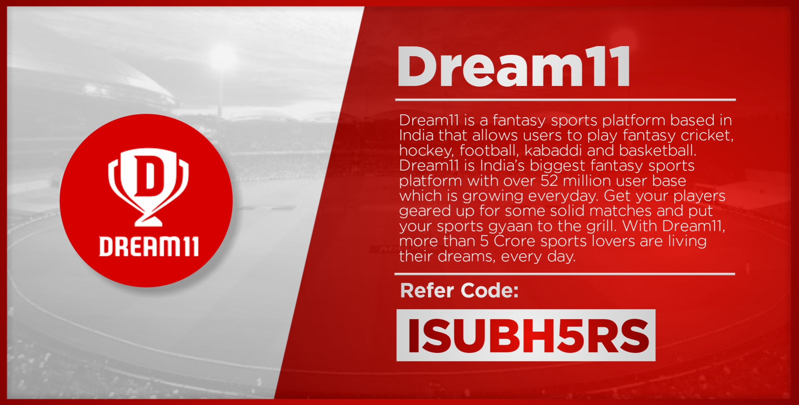 Dream11 - No.1 Fantasy Cricket App List