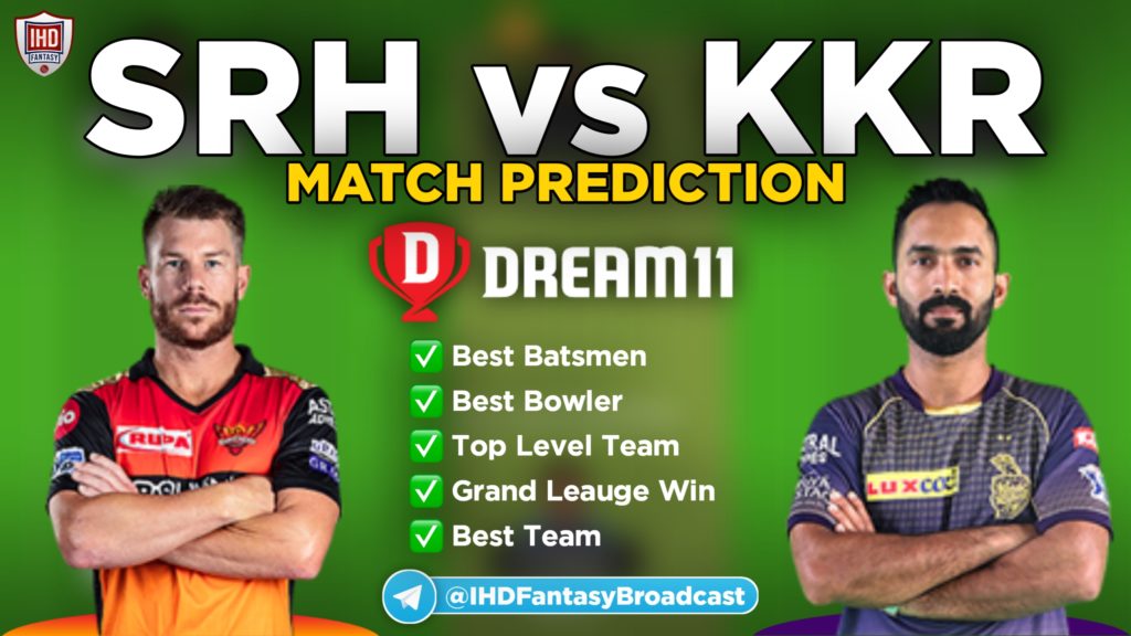 SRH vs KKR Dream11 team prediction