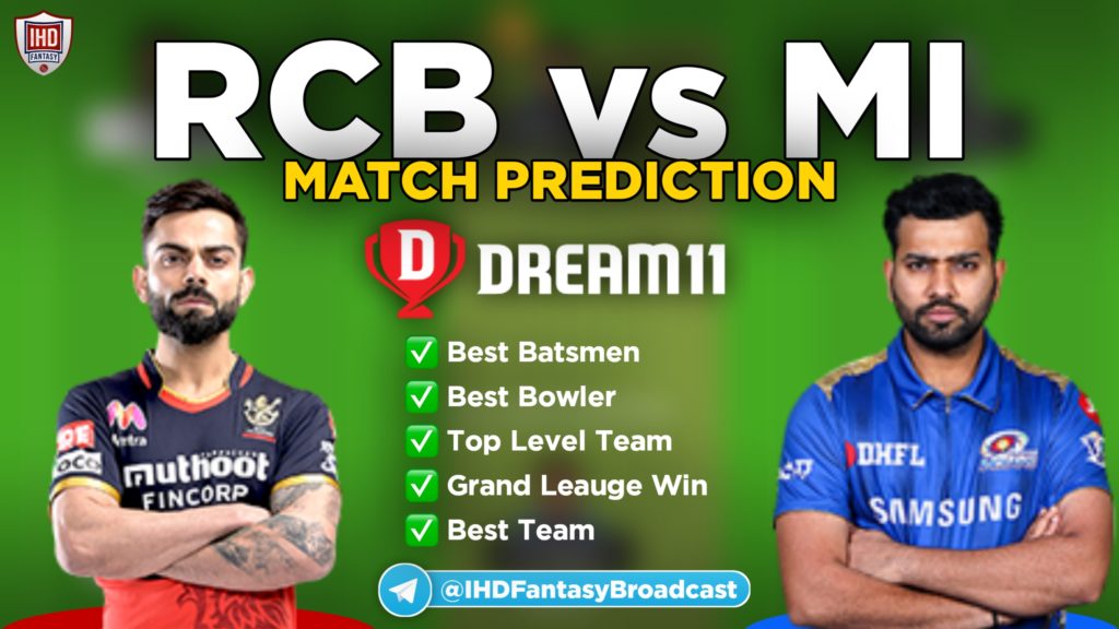 RCB vs MI Dream11 Team Prediction