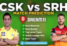 CSK vs SRH Dream11 Team Prediction