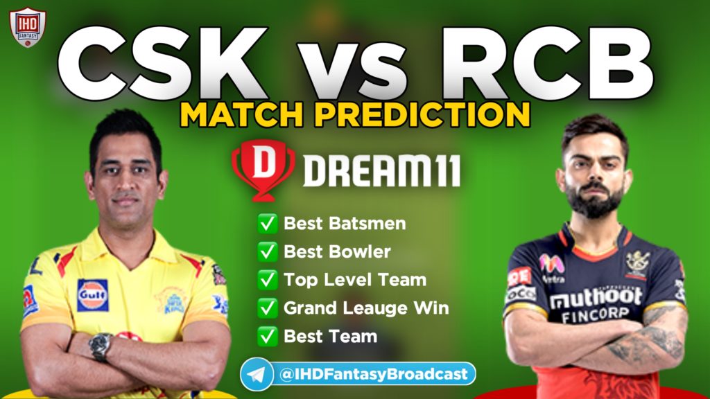 CSK vs RCB Dream11 team prediction