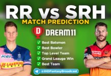 RR vs SRH dream11 team prediction