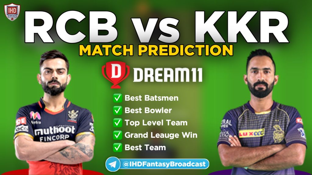 KKR vs RCB dream11 team prediction