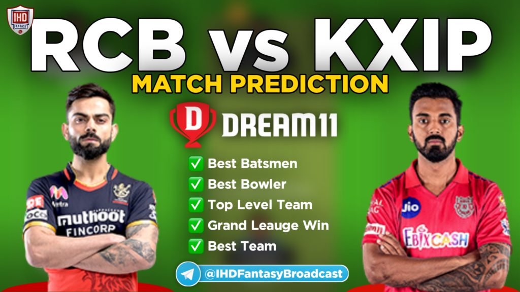 RCB vs KXIP Dream11 team prediction