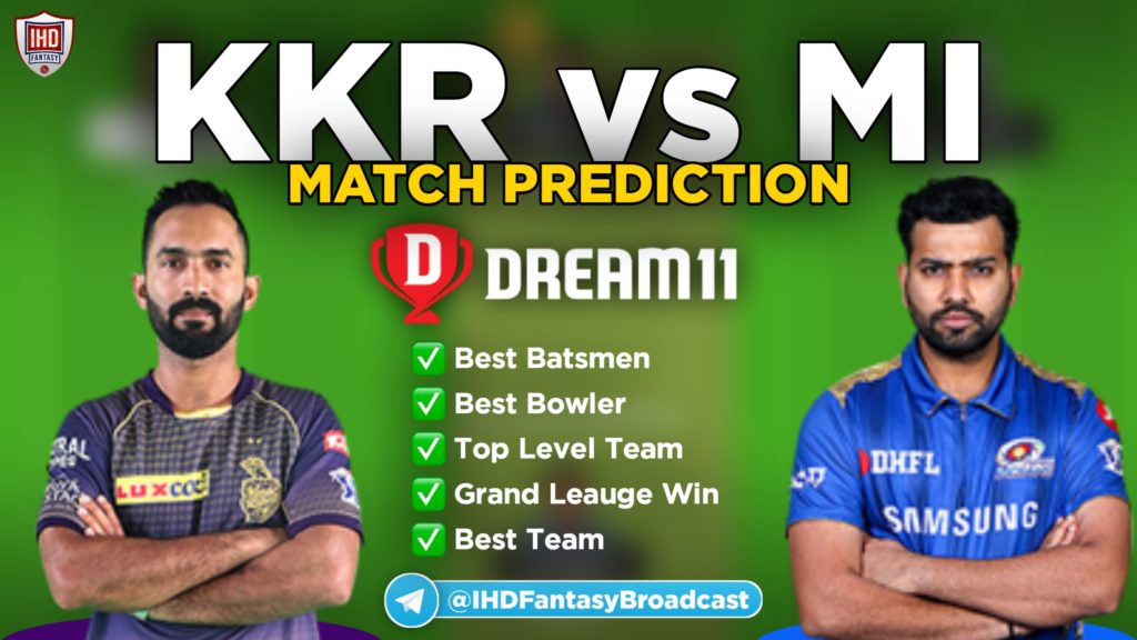 MI vs KKR Dream11 team prediction