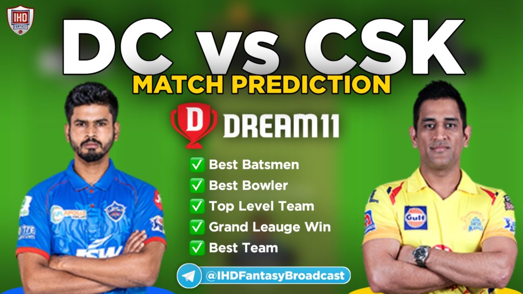 DC vs CSK Dream11 Team Prediction