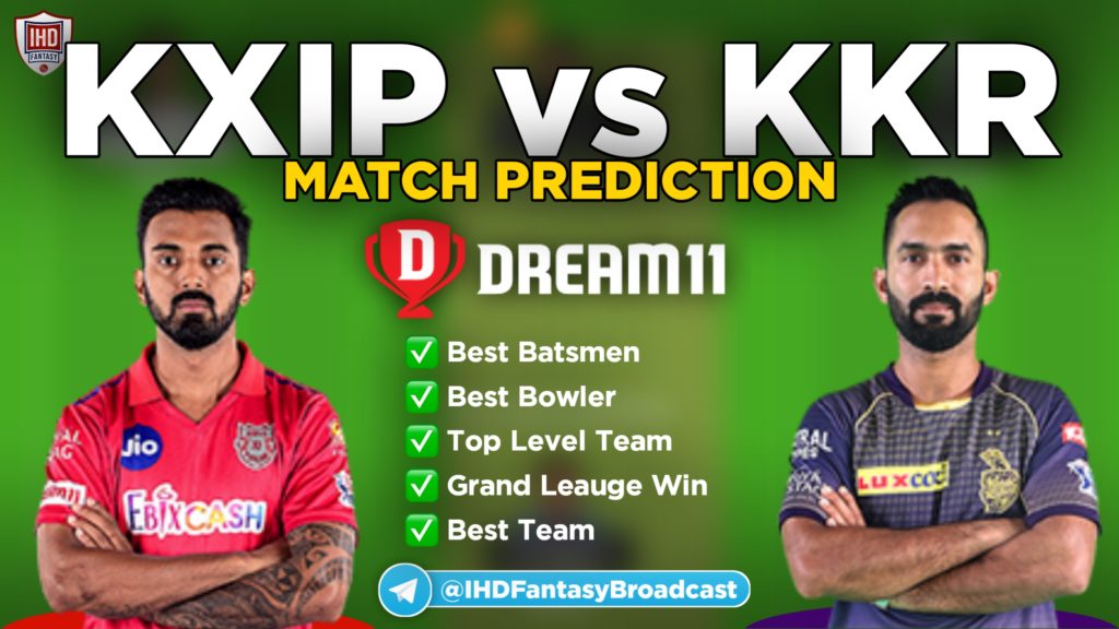 KXIP vs KKR Dream11 team prediction