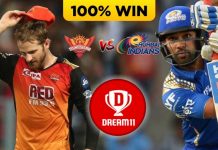 56th Match IPL 2020 SRH vs MI Dream11 Team Prediction Today (100% Winning Team)
