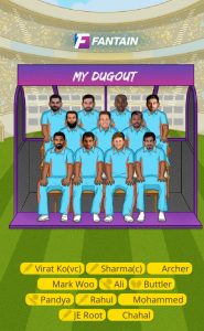 INDIA VS ENGLAND Fantain Fantasy Team