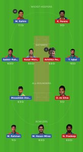 SL VS BAN Dream11 Team for small league