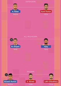 Dabang Delhi vs Gujarat Fortuengaints Dream11 Team For Grand League