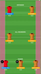 DELHI vs GUJARAT: MyTeam11 Fantasy Kabaddi Team For Todays Match