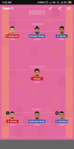 Pro Kabaddi MUM vs GUJ Dream11 Team For Head To Head League