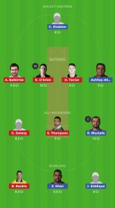 IRE vs UAE DREAM11 TEAM FOR Small League