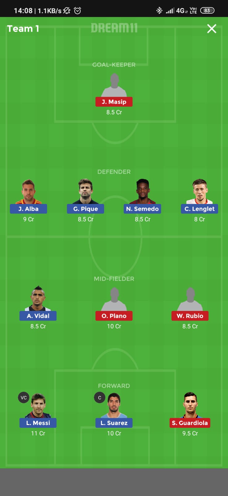 bar vs vld dream11 grand league