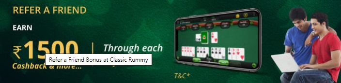 classic rummy refer and earn