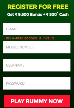 classic rummy signup form