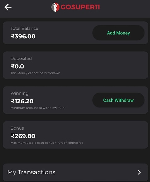 gosuper11 withdraw cash