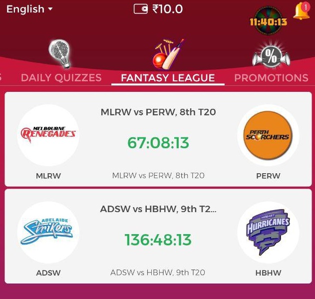 winzo app fantasy league