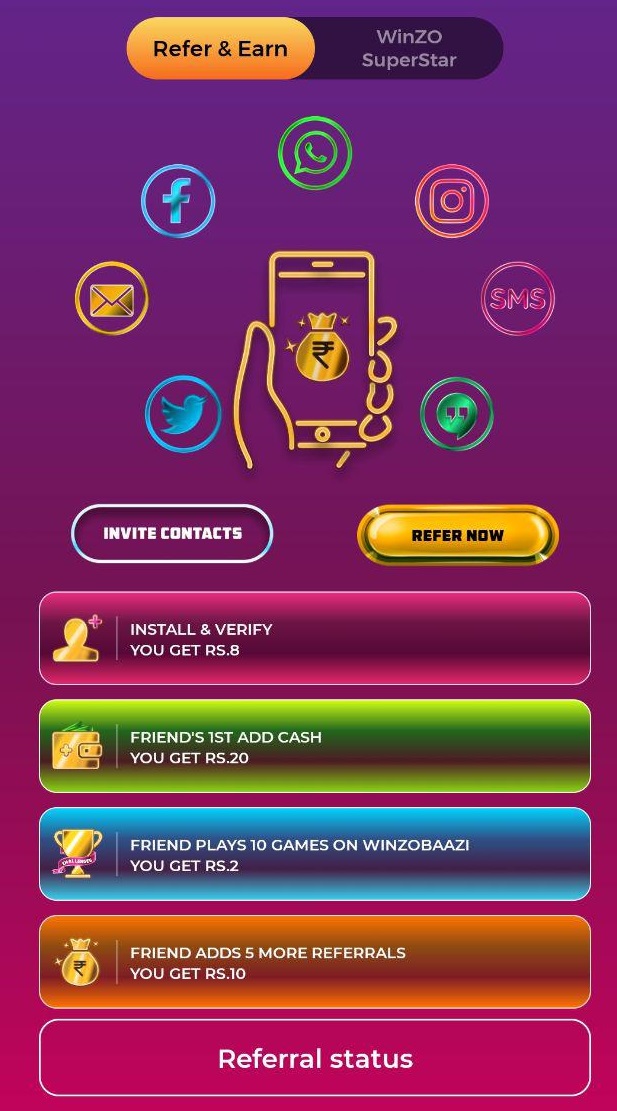 Money Earning Apps Like Winzo