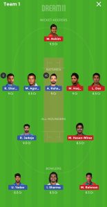 IND vs BAN Dream11 team for grand league