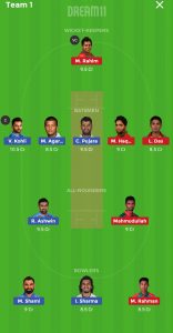 IND vs BAN Dream11 team for small league