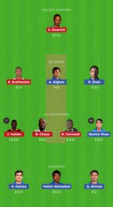 AFG VS WI Dream11 Team for grand league