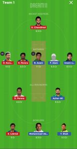 SL vs PAK Dream11 Team for small league