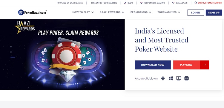 pokerbaazi poker website in india