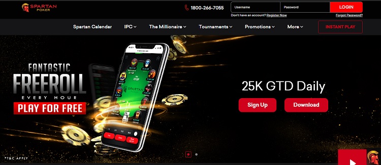 spartanpoker poker website in India