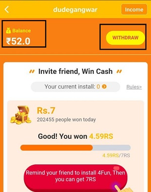 4fun app withdraw