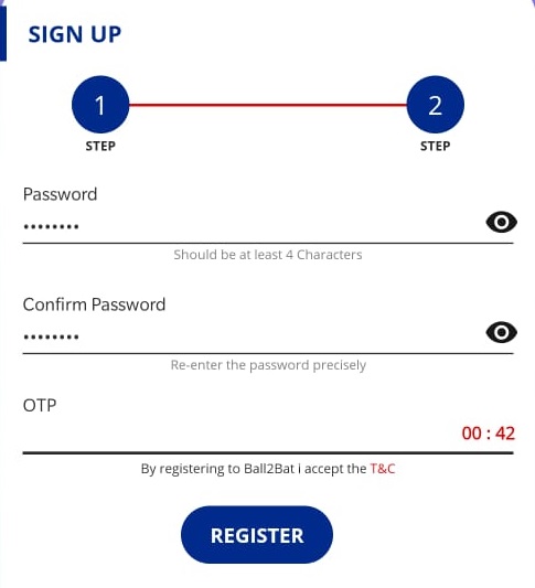 ball2bat enter otp