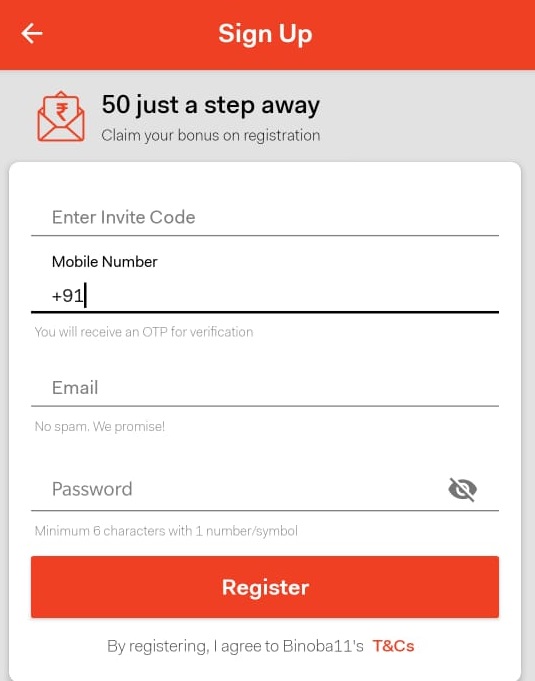 binoba11 enter invite code