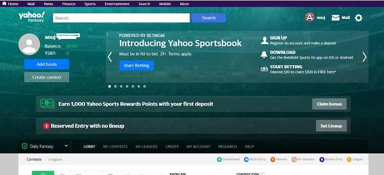 yahoo fantasy promo code