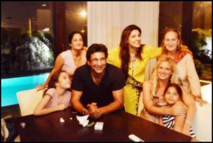 Wasim Akram with his family