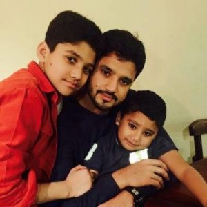 Azhar Ali with his kids