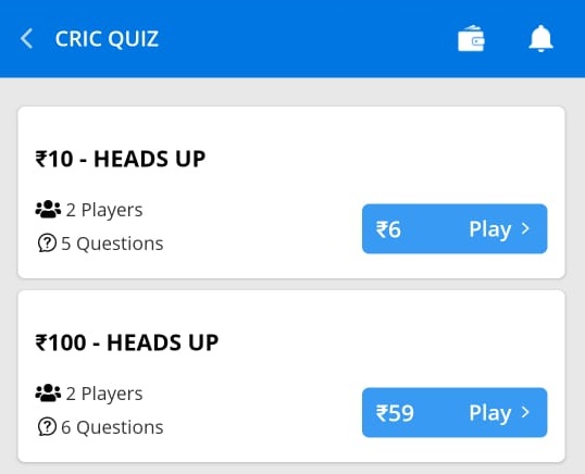 ballebaazi cric quiz choose