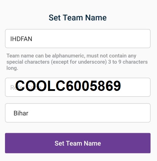 11caps select team and refer code