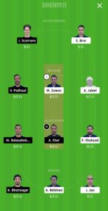 GHG vs ECC Dream11 Team for small league