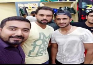 Taimoor Mirza with Pakistani Cricketer Hasan Ali