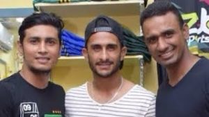 Karnal Zahid with Pakistani fast bowler hasan ali