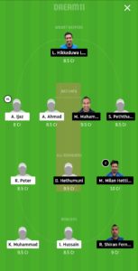 GHC vs VCC Dream11 Team for grand league