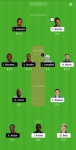 ENG vs WI Dream11 Team for GRAND league