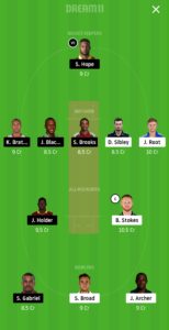 ENG vs WI Dream11 Team for small league