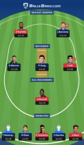 KKR vs SRH Ballebaazi Team for small league