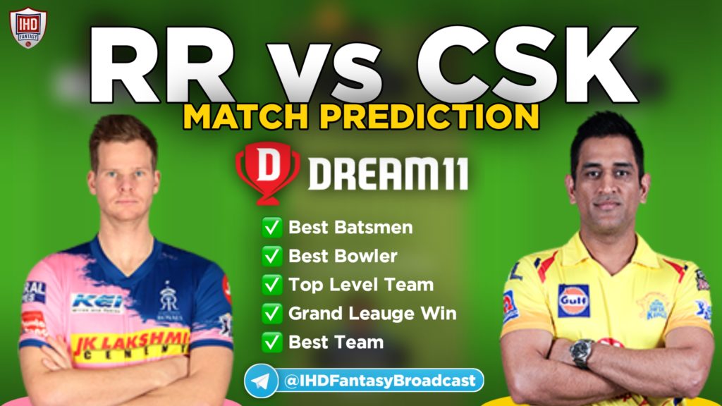 IPL 2020, 4th Match: RR vs CSK Best Dream11 Team Today ...